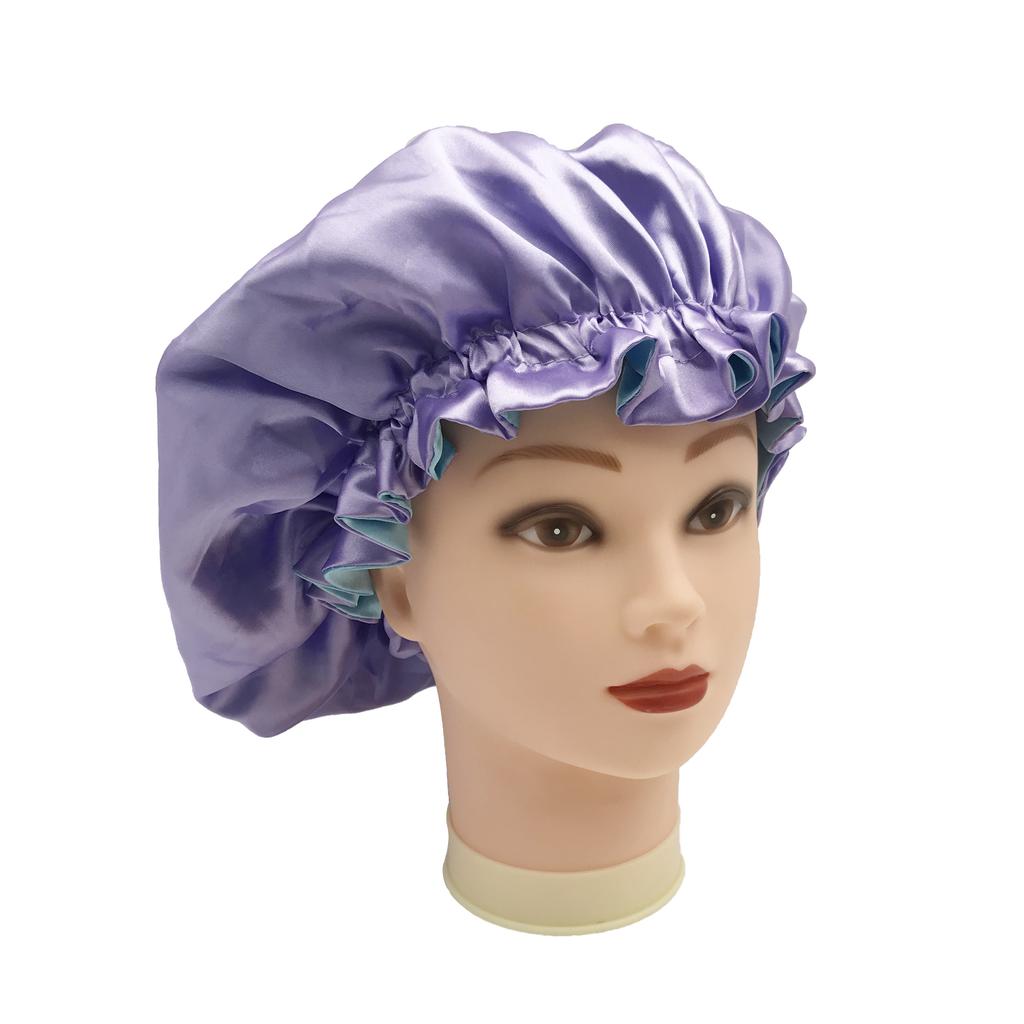 100% Silk Hair Weave Bonnet Satin Designer Bonnets Double Layer Hair Bonnets