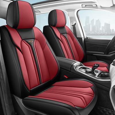 Funda de Asiento de Coche Versión Estándar de Cinco Plazas | Funda de Asiento de Cuero Sintético Duradera, Resistente a los Arañazos, Fácil de Instalar, Ajuste Universal para Todas las Estaciones