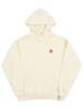 [Unisex] Pink Flower Smile Embroidered Hoodie_Cream
