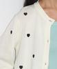 Ronron Heart Pattern Knit Cardigan Ivory