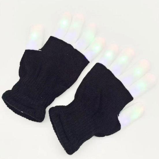 1 Pereche Mănuși LED Luminoase pentru Adulți Copii Recuzită Petrecere Tricotate