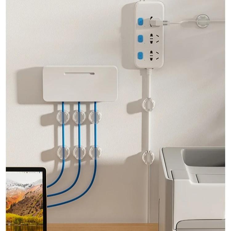 5pcs/set Desktop Fixed Charge Cable Organizer INS Casual Transparent Data Cable Line Winder Phone Charger Organizer