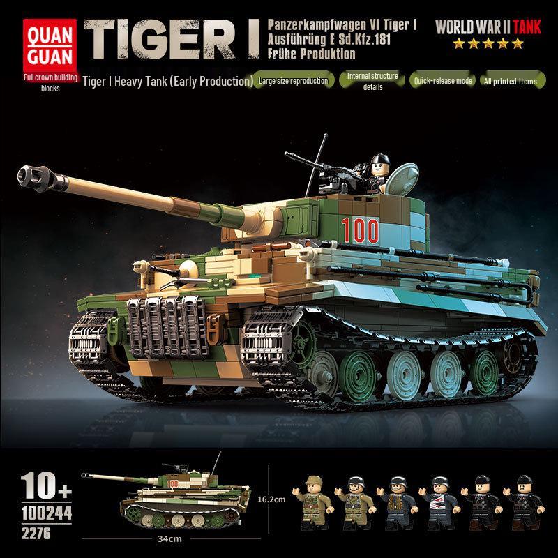 WWII Military Tiger & Panther Tank Building Blocks - Armored Vehicle Assembly Toy Gift