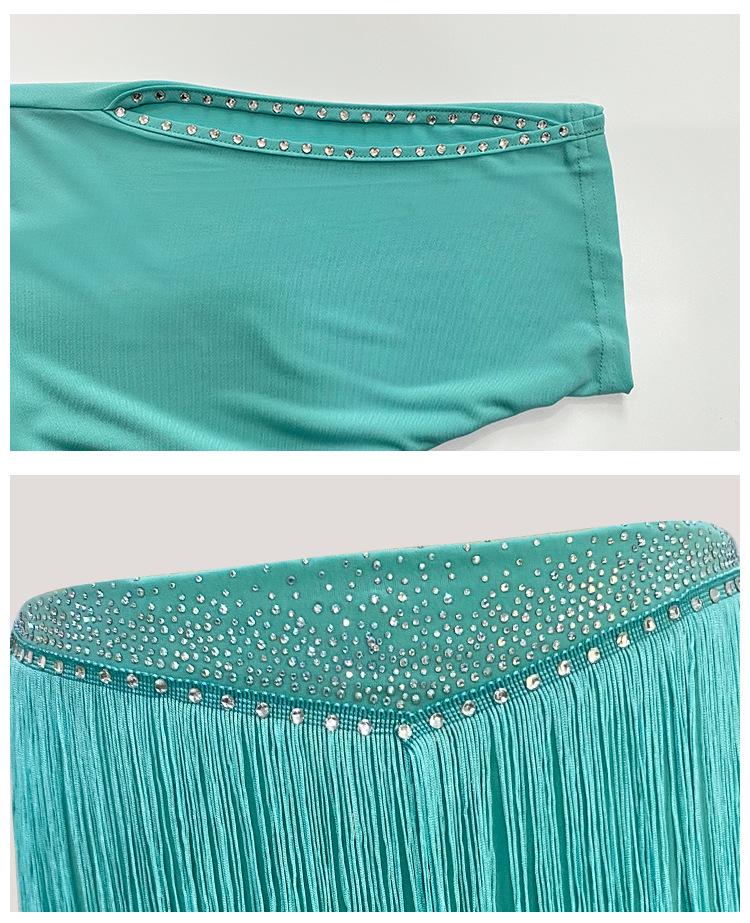 2025 Summer V-Neck Belly Dance Tassel Skirt Set - Sexy Oriental Performance Costume for Women