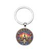 Paris Dusk Scene Keychain With Glass Alloy Pendant For Gift And Decor