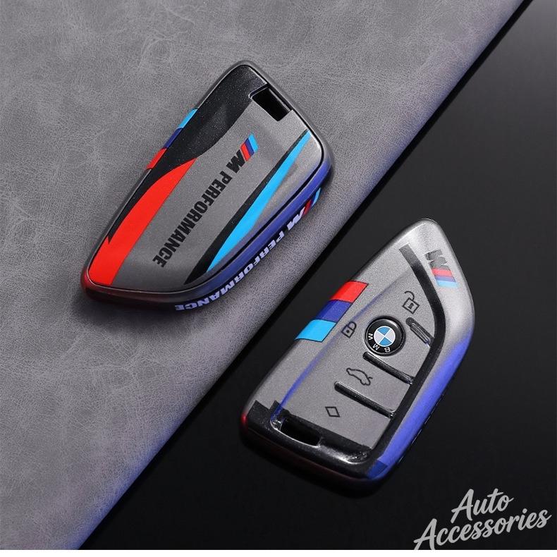 BOHQ2 Car Key Case Cover Protect Shell For BMW 1 2 3 5 7 Series X1 F48 X3 G20 X4 X5 G05 X6 F16 M40i M440i G02 G31 G23 F34 F15 Keychain