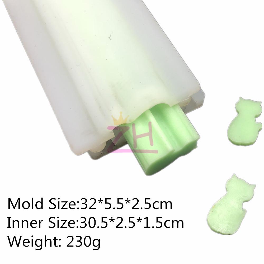 Cat Shaped Silicone Tube Column Mold Handmade Soap Candle Chocolate Loaf Baking Tools for DIY Craft Dessert Party Decoration
