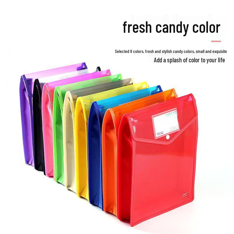 Vertical Snap Button Accordion File Bag - Large Capacity Document Organizer