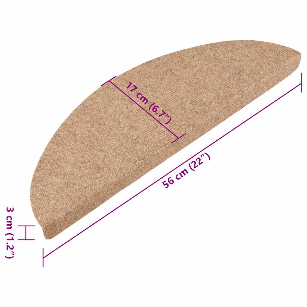 Self Adhesive Stair Treads 15 Pcs 56 X 17 X 3 Cm Beige