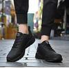 Quanzhou autumn leather sneakers waterproof and non-slip running shoes black soft-soled casual shoes