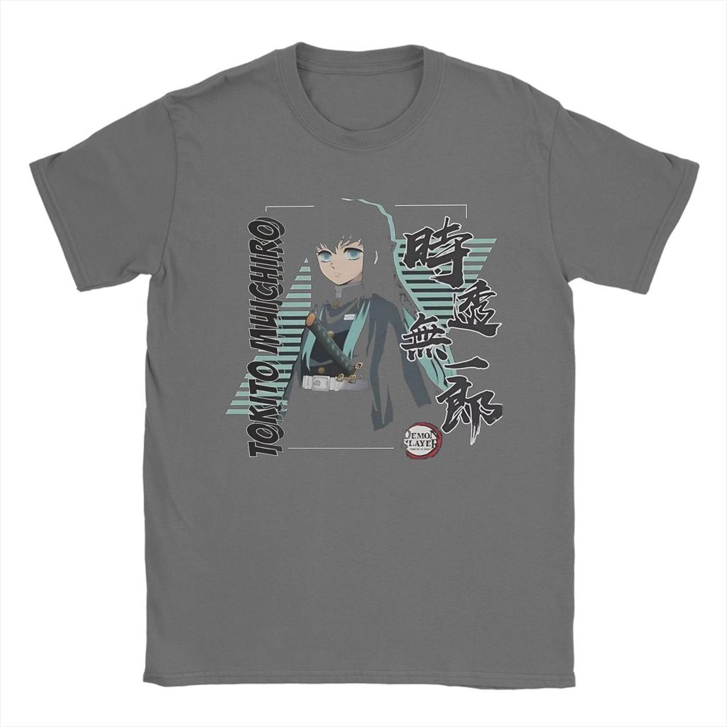 Funny Muichiro Tokito  Kimetsu No Yaiba  T Shirts Pure Cotton Leisure T-Shirts O Neck Demon Slayer  Tee Shirt Clothes Summer
