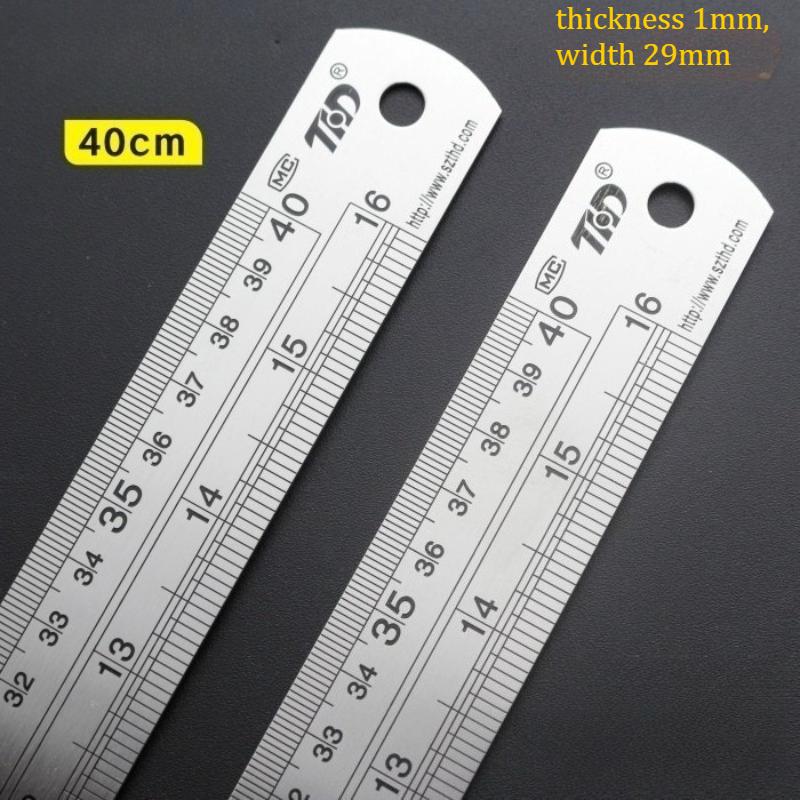 2Pcs Thicken 15cm-40cm Stainless Steel Ruler 39 Inch British Scale Durable Measuring Tool for School Office Household