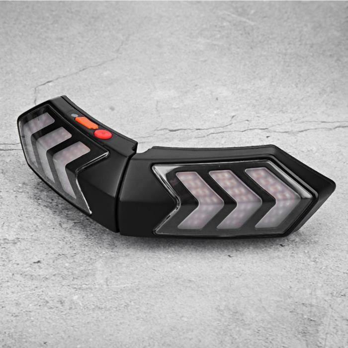 Pwshymi Casque de moto sans fil Feux de sécurité LED Barre de freins clignotants pour casque de moto