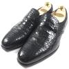EDWARD GREEN Leather Shoes WIGMORE Wingtip Medallion Loafers Crocodile Mens 7.5 Used