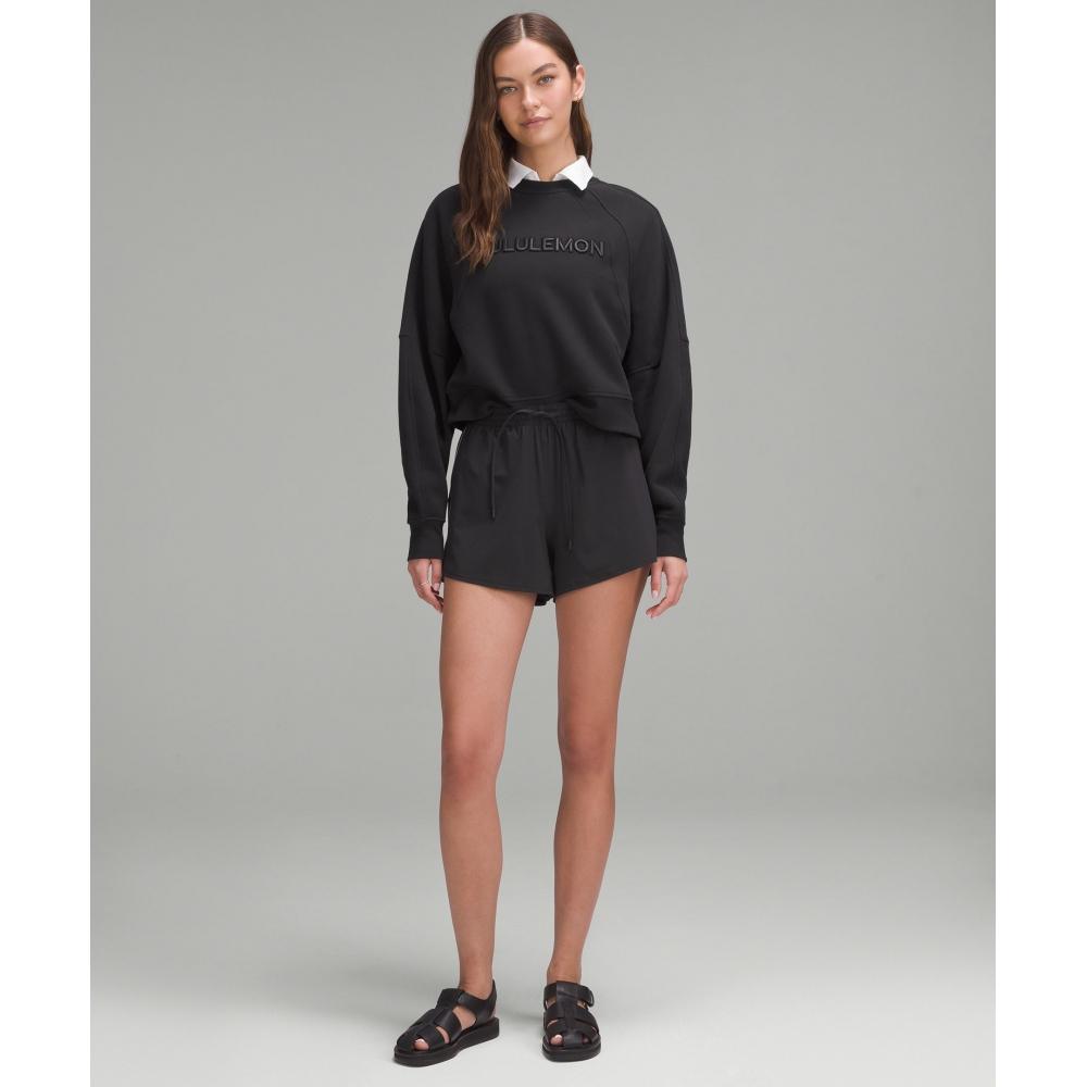 Lululemon Lightweight High Rise Relaxed Short 3   Long Liner Black White