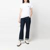A.P.C Solid Color Embroidered Logo Crew Neck Regular Sleeve T-Shirt Women tops White COEZCF26842-AAB