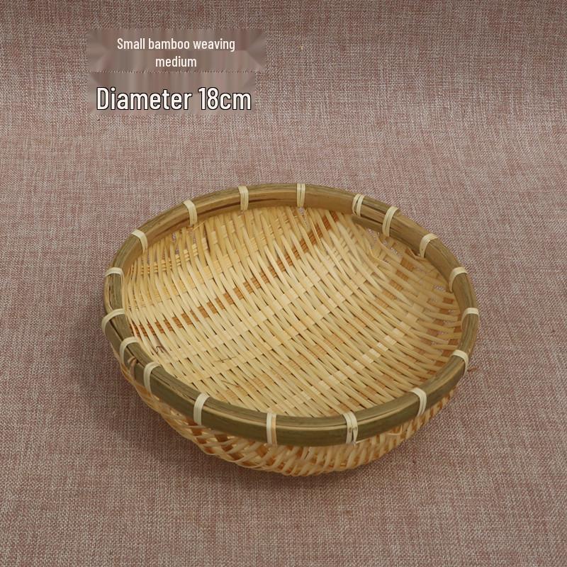 Round Handmade Bamboo Weaving Basket: Fruit, Vegetable, Washing, and Storage Sieve