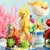 New Product Simulation Animal Series Creative Children's Toys Bottled Building Blocks Flamingo Seahorse Educational Gift Model