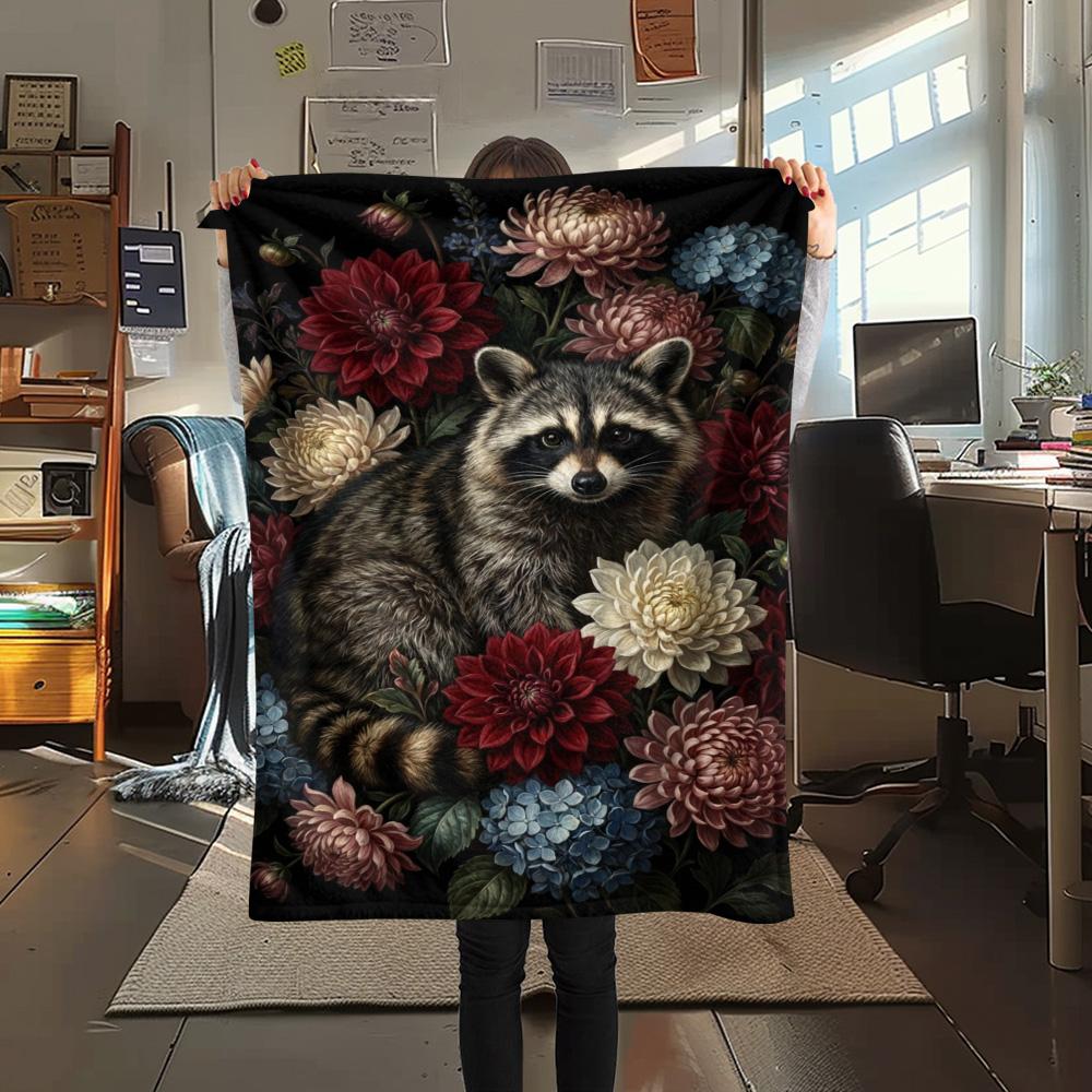 1PC Forest System Print FlAannel Blanket, High Quality Comfortable for All Seasons, Home Decor, Warmth and Comfort