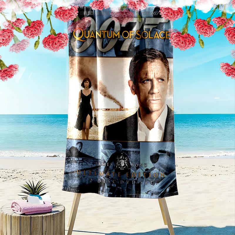 Espionage Intrigue Quantum Solace beach towel soft Beach towel for vacation photos swim Absorbent bath towel Outdoor pool towel beach