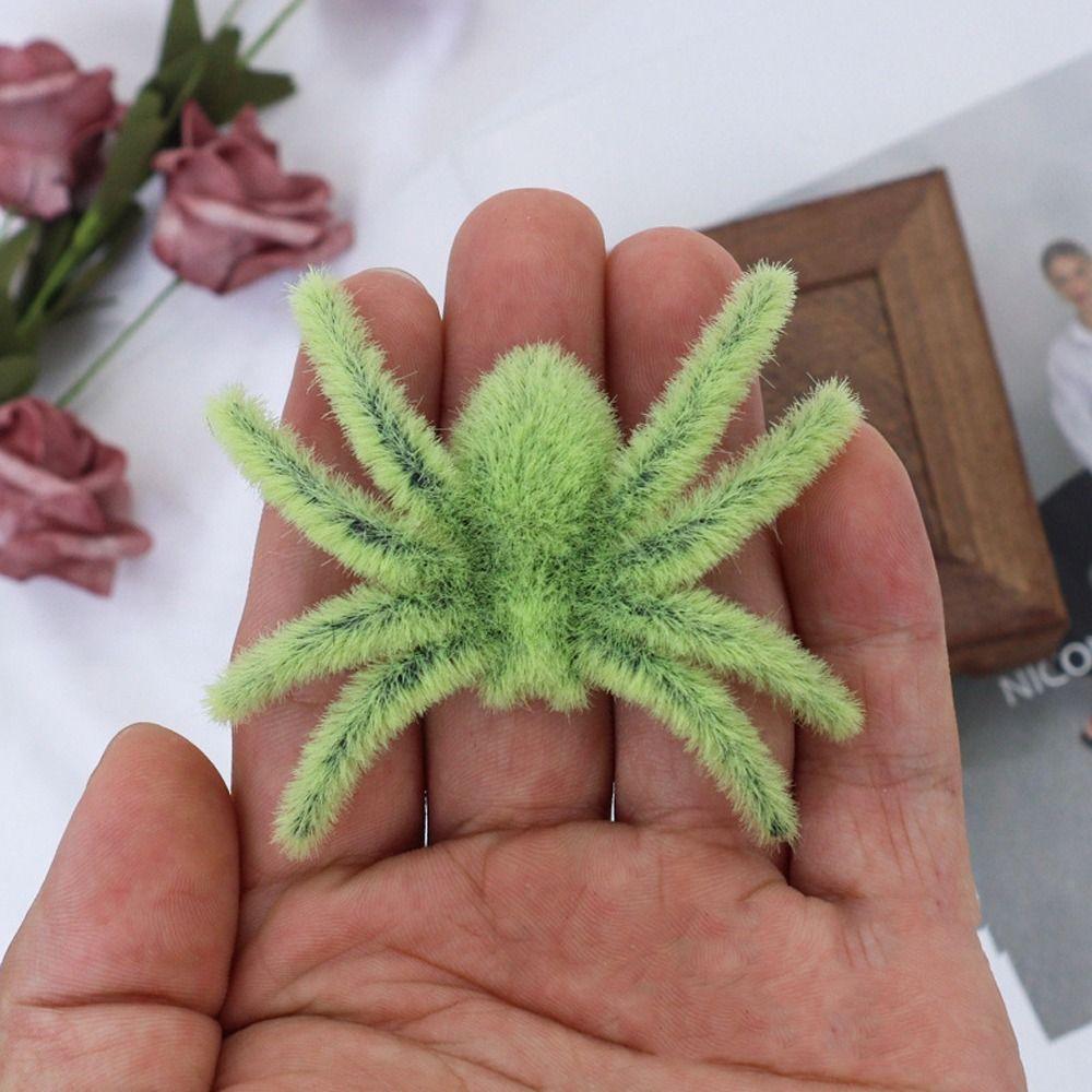 3D Halloween Plush Spider Realistic Artificial Spider Flocking Black Spider  Party Prop