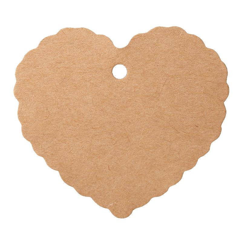 Heart-Shaped Retro Kraft Paper Gift Card - DIY Message Tag & Packaging Label