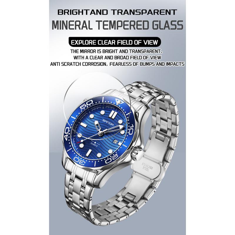 SANDA Men's Quartz Watch Multifunctional Waterproof Luminous Calendar Business Men's Quartz Watch