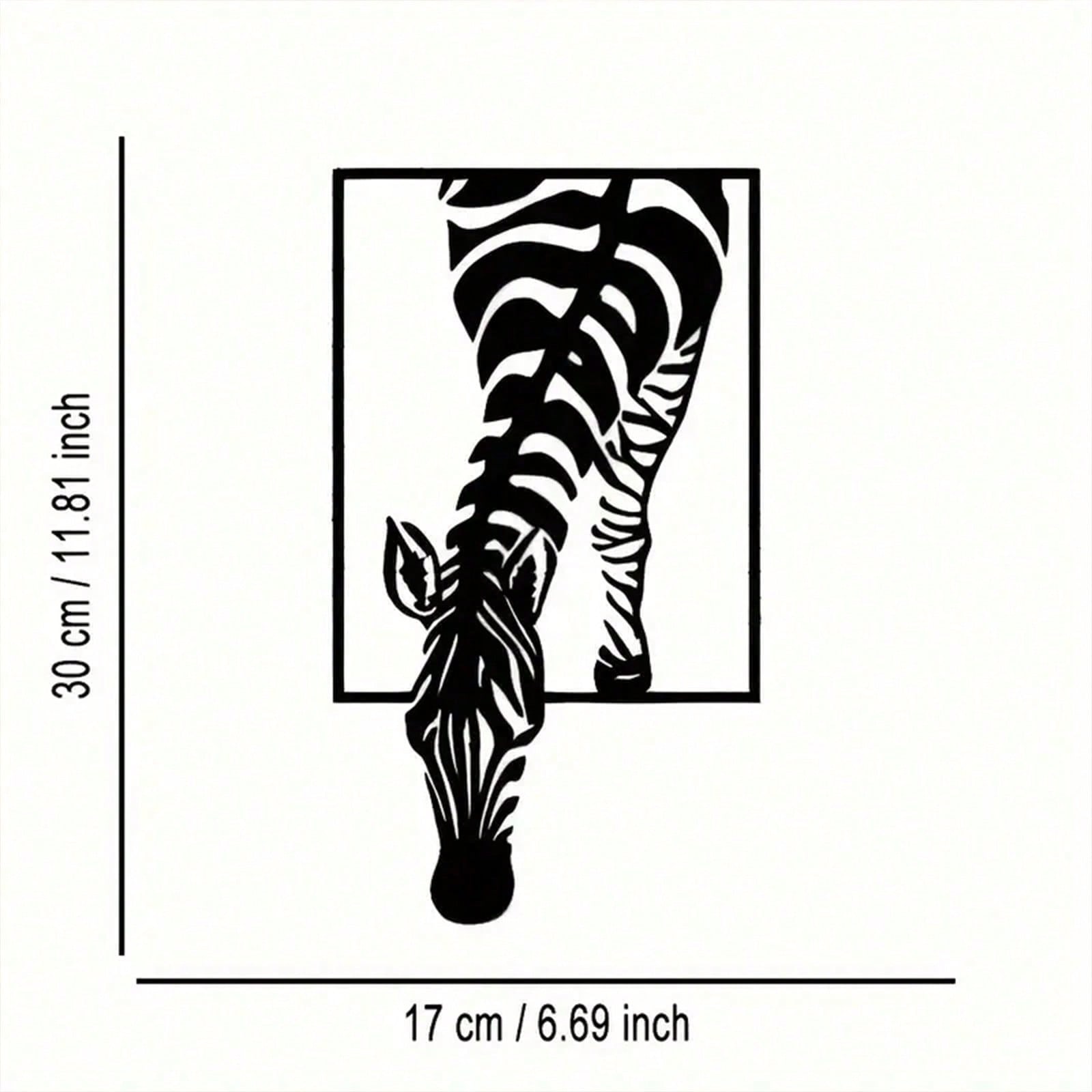 Iron Zebra Metal Wall Art Minimalist Home Decor For Living Room Office Garden 30x17