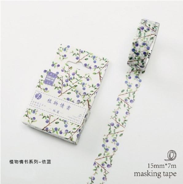 Beautiful Wash Tape Flower Plant Japanese Masking Adhesive Tape Decors Scrap Booking Sticker Label