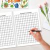 Paper Floral Garden Planner Colorful Horticultural Record Plant Care Checklist  For Home Gardeners