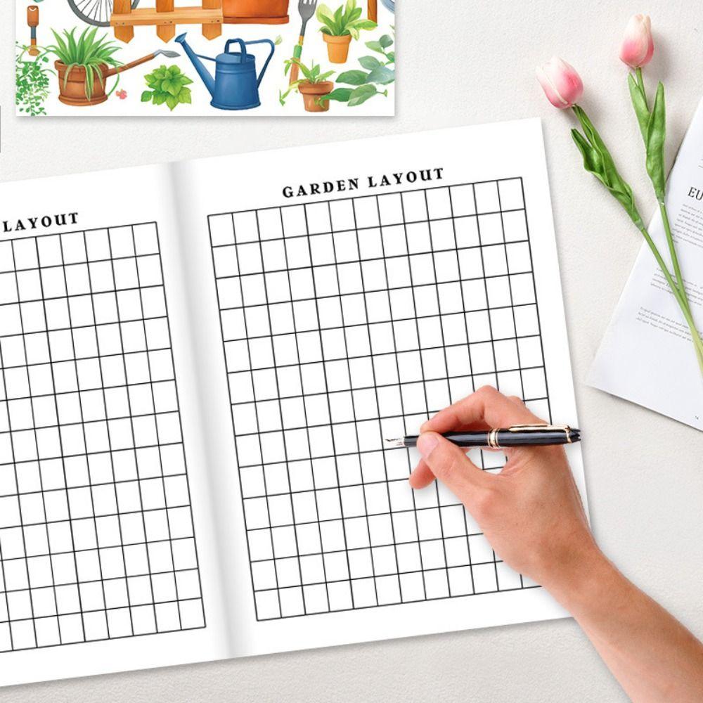 Paper Floral Garden Planner Colorful Horticultural Record Plant Care Checklist  For Home Gardeners
