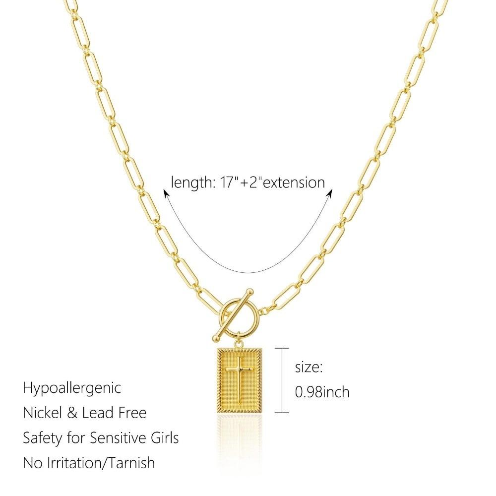 Halskjede med binders i rustfritt stål, vanntett halskjede med korsanheng for par, tilbehør