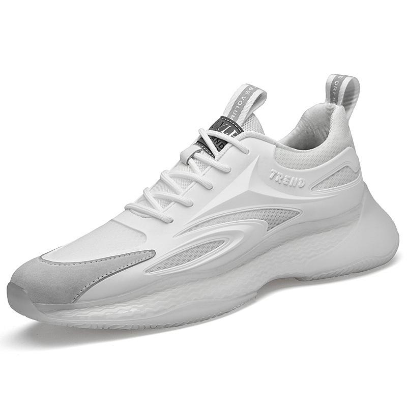 Men s Trendy 8CM Height-Increasing Breathable Flyknit Mesh Running Shoes 40
