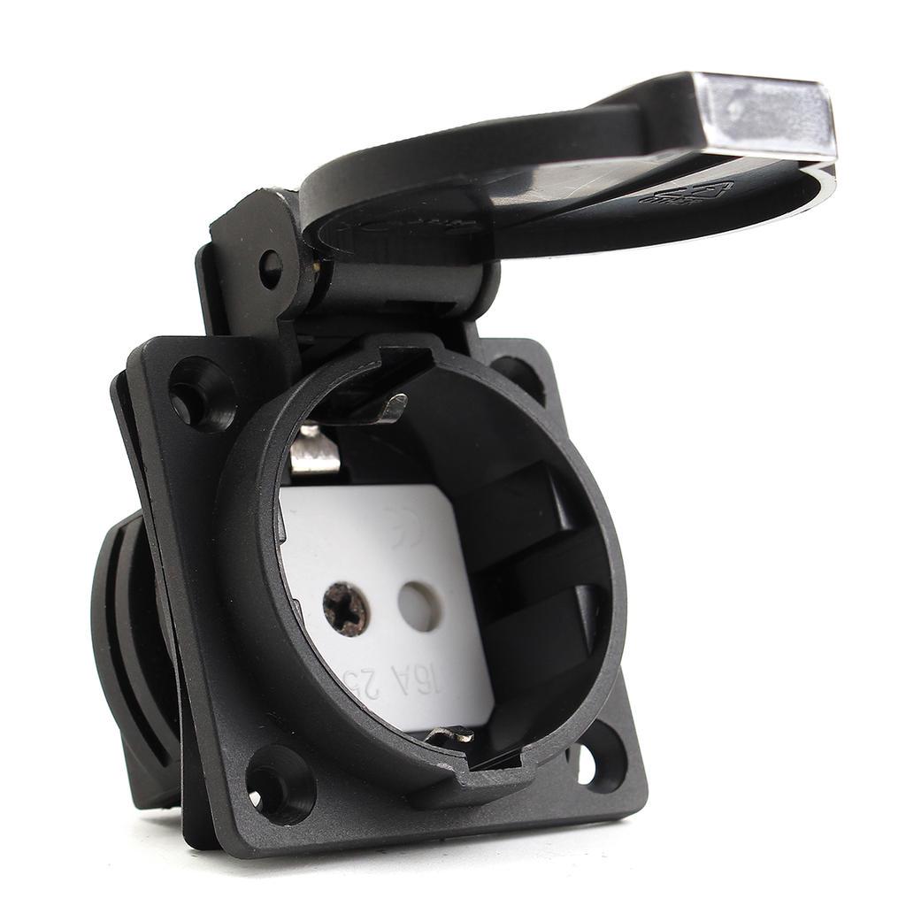 250V 16A German Single EU Plug Wall Socket Standard Power Outlet Safe Waterproof