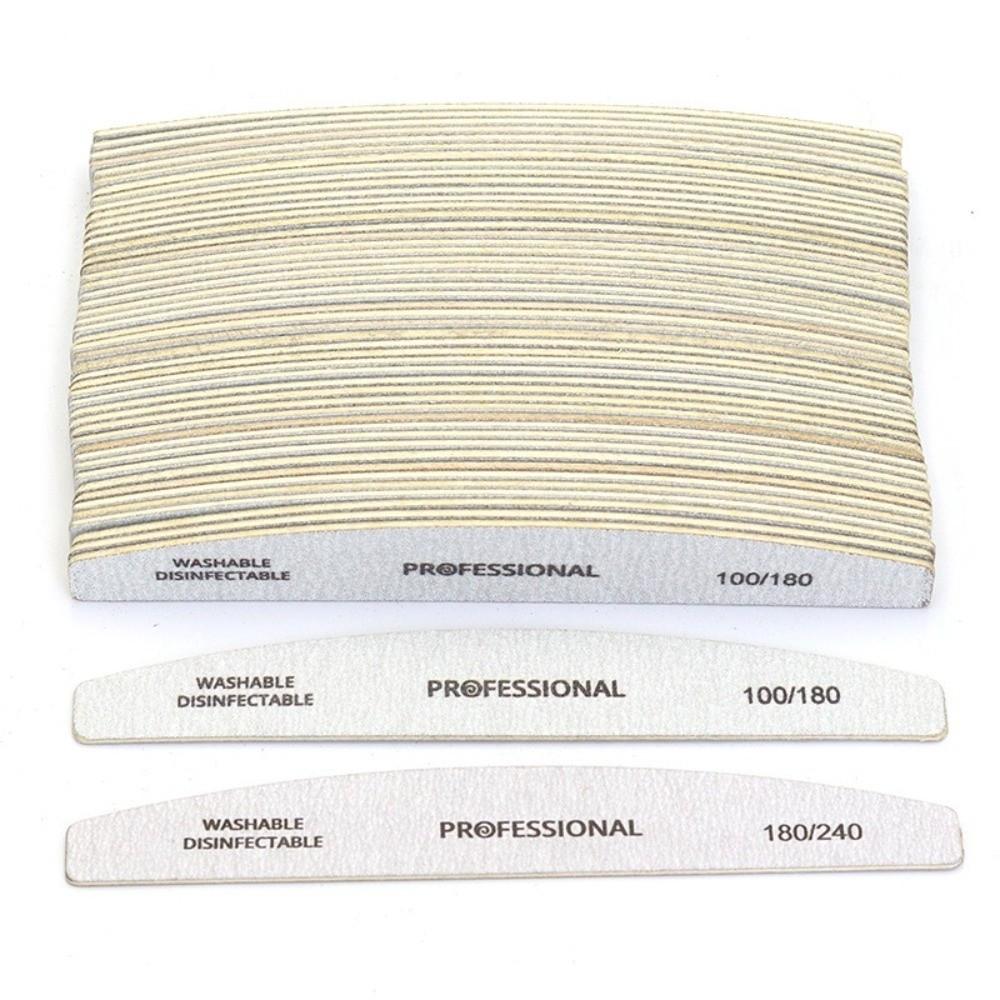 10pcs Sandpaper Block Professional Emery Board Grey Boat Shape Manicure Buffer for Nail Care