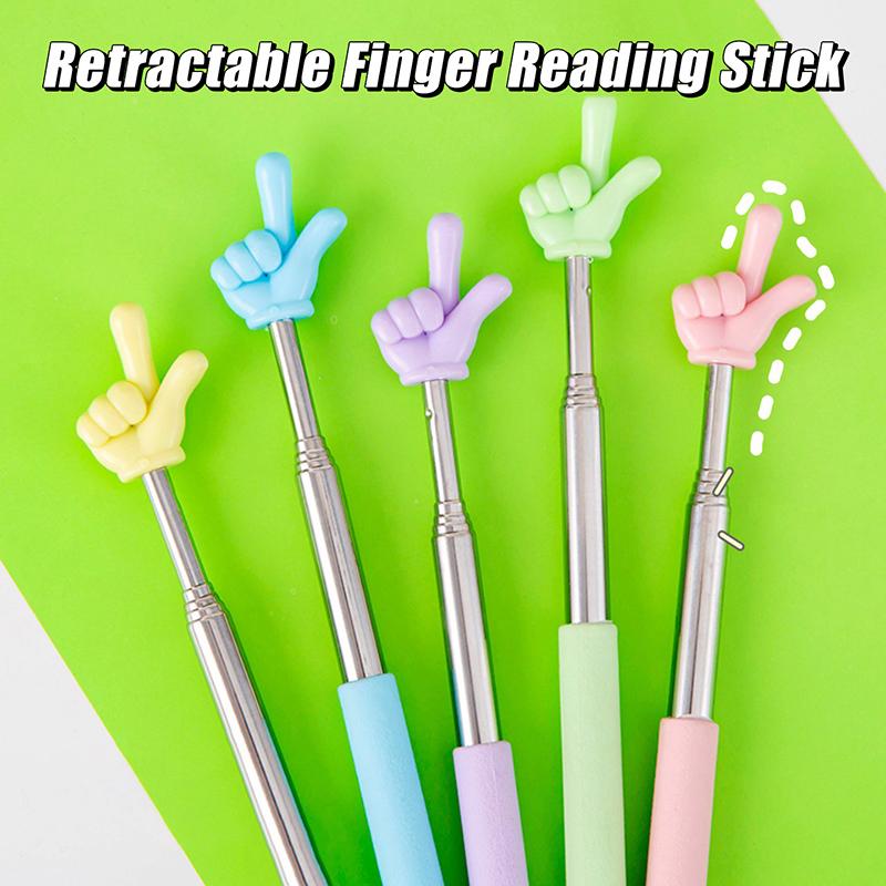 Telescopic Reading Finger Stick Whip Command Stick Click To Read Teaching Aids Teachers Classroom Tool Pointer Finger Stick