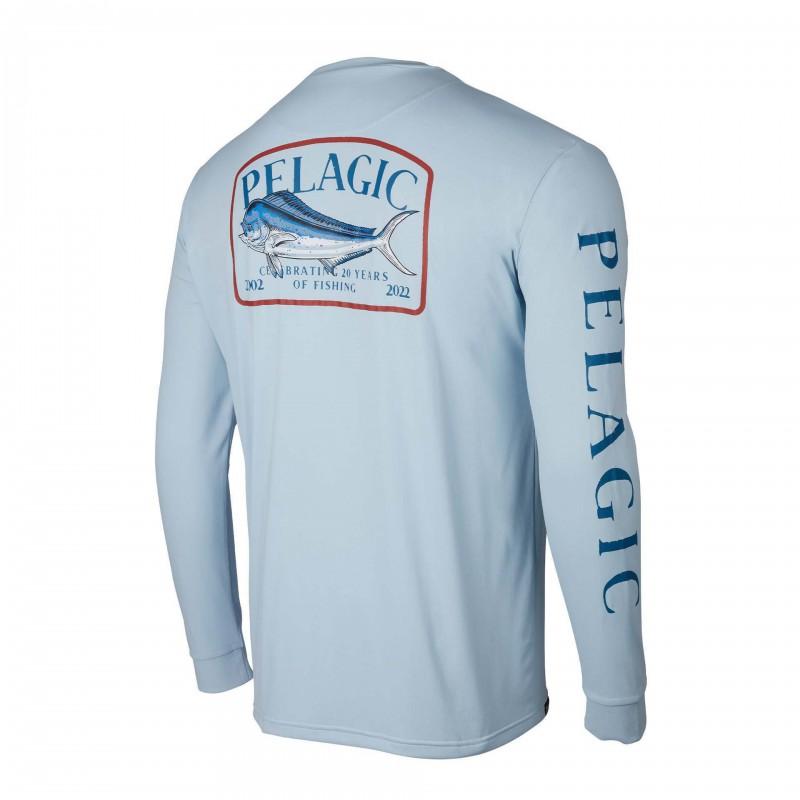 Mens Quick-Dry Fishing Shirt Long Sleeve UV Protection Outdoor Performance T-Shirt Breathable Round Neck