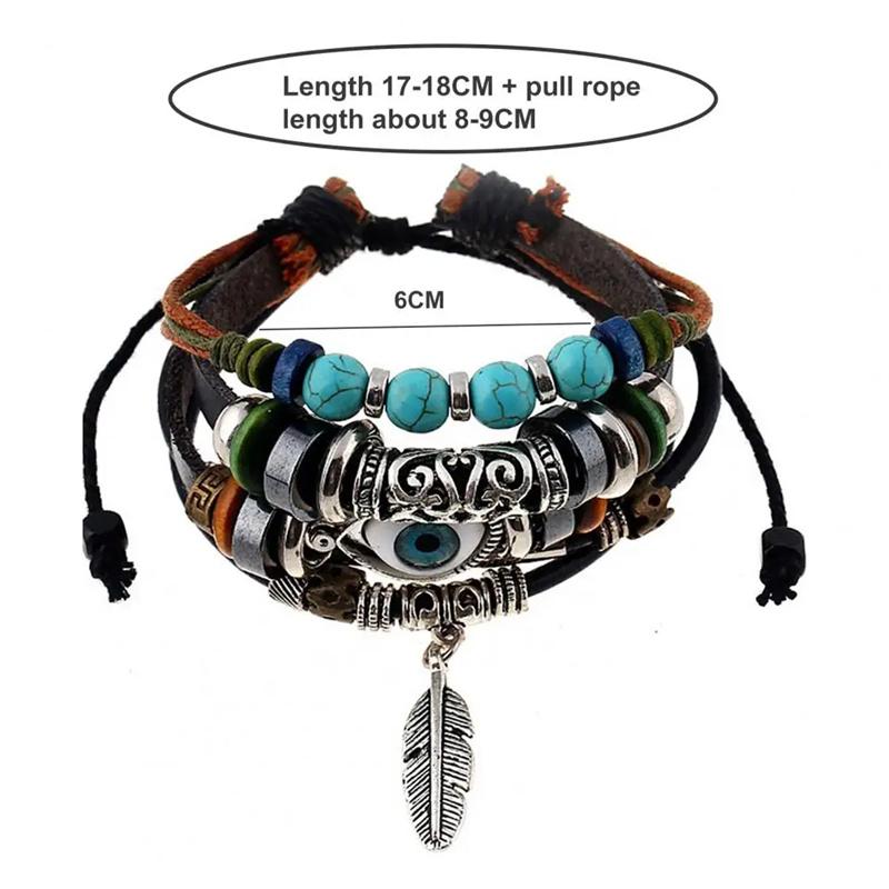 

Браслет в этническом стиле, голубые глаза, сплав с перьями, кулон, многослойный браслет из бисера, женский и мужской браслет, ювелирные изделия, аксессуары, подарок