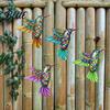 Patio And Garden Wall Decoration Metal Hummingbird Art Decor Iron Colorful Bird Fence Decoration Artistic Ornament for Home Outdoor Sculpture