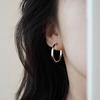 Trendy French Hoop Earrings: Niche Design, Plain for Autumn/Winter, Women's Accessories, Birthday Gift
