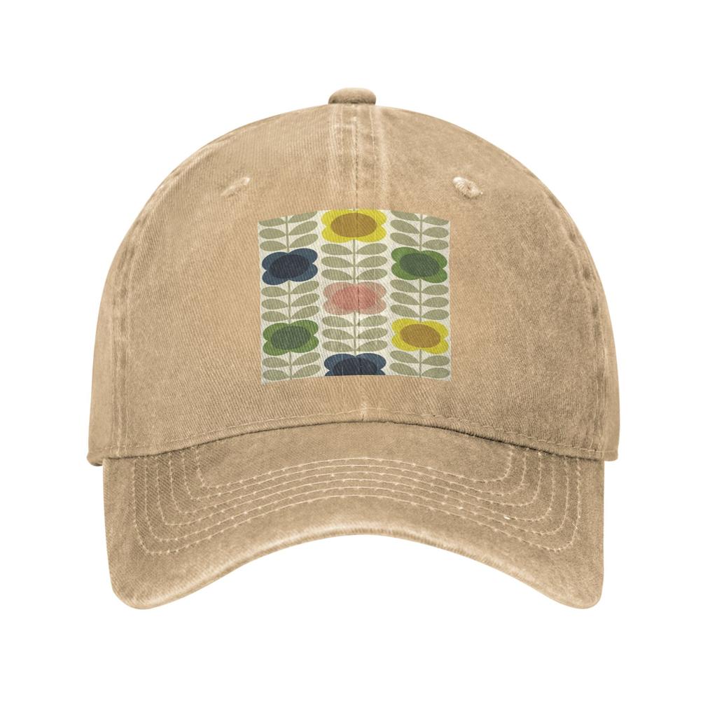 orla kiely, multi stem flowers, colorful flowers Washed Denim Cap Baseball Caps Adjustable Hat Summer Unisex Baseball Hats