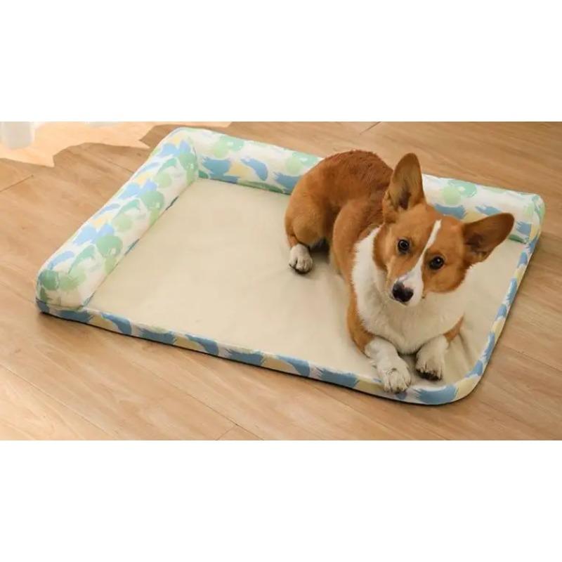 Summer Dog Sleeping Bed Cold For Large Dog Bed Mat Soft Crate Mat with Anti-Slip Bottom Machine Washable Cool Pet Kennel