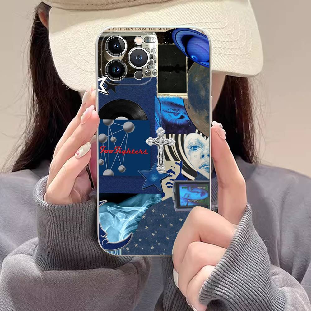 Band F-Foo F-Fighters Classic Rock Transparent Phone Case For IPhone 16 15 14 13 12 11 Pro Max Plus Soft Cover