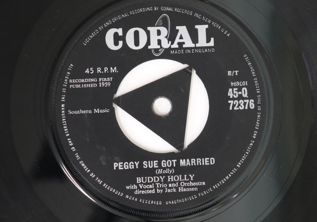 7inch Record BUDDY HOLLY  Peggy Sue Got Married 45Q72376 CORAL 1959 UK Rock Used