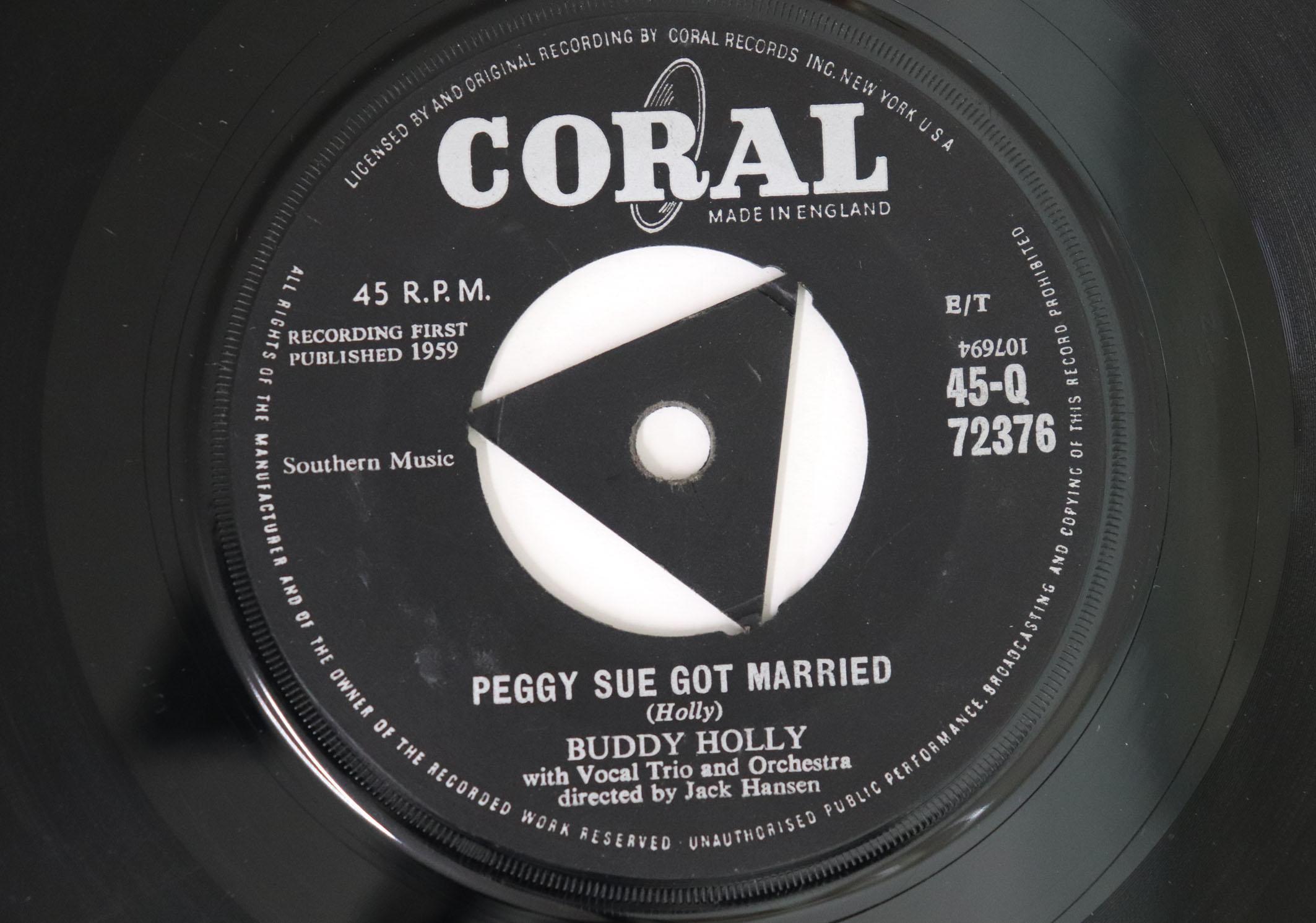 

7inch Record BUDDY HOLLY Peggy Sue Got Married 45Q72376 CORAL 1959 UK Rock Used