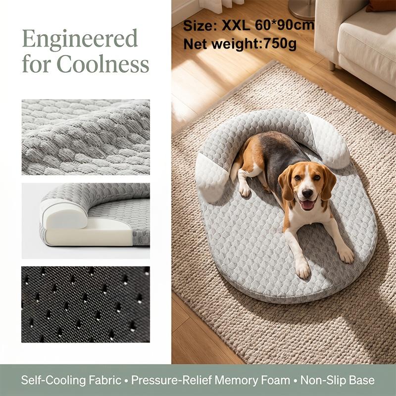 Orthopedic Cooling Dog Bed, Breathable Summer Pet Bed with Raised Edge, Soft Washable Dog Bed Mat for Small To Medium Dogs And Cats