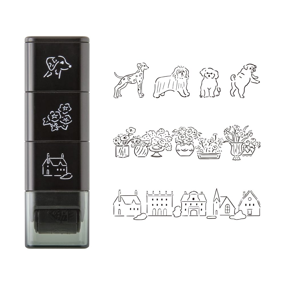 Midori Stamp Roller Dog and Landscape Pattern 35628006