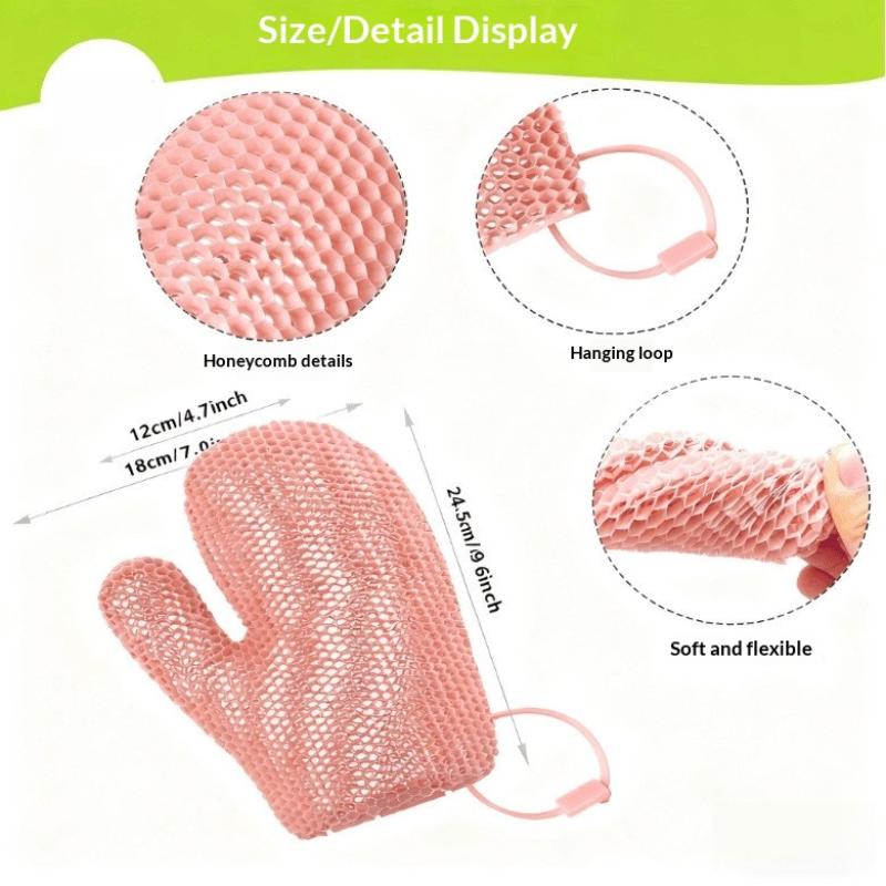 Honeycomb Exfoliating Shower Finger Caps Body Scrub Cleansing Bath Mitt Breathable Odorless Skin Care Tool Multi-Color