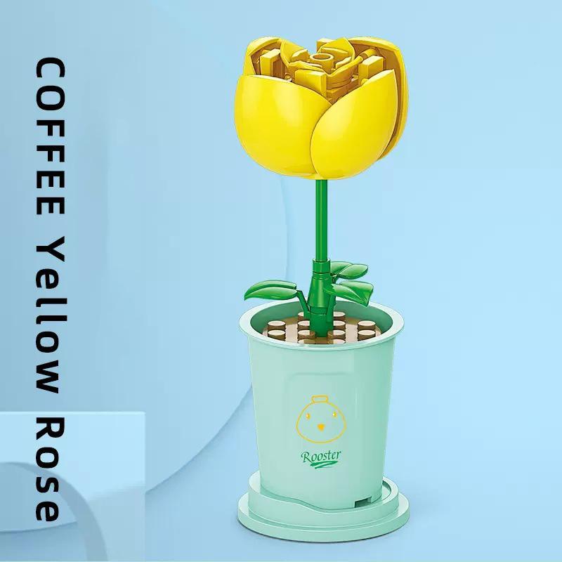 

Совместимые игрушки-пазлы, собранные строительные блоки, серия вечных цветов, Будда, поднимающий цветы, украшения