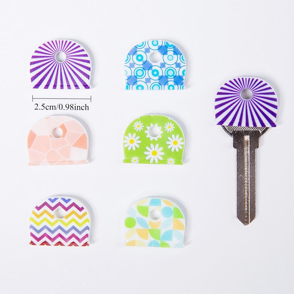 5 Random Color Floral Silicone Key Caps Creative Key Identifier Anti-Slip Key Protective Cover